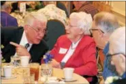  ?? GENE WALSH — DIGITAL FIRST MEDIA ?? Elizabeth Dixon enjoys a lunch with family and friends during the Montgomery County 8th Annual Centenaria­n Celebratio­n at Dock Woods.