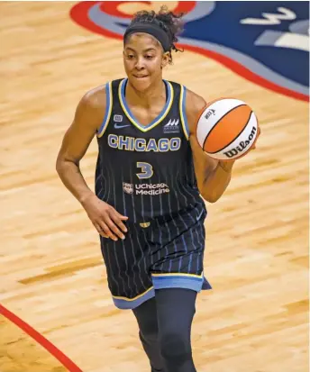  ?? GETTY IMAGES ?? Sky star Candace Parker had 30 points and 14 rebounds in the loss Thursday against the Aces.