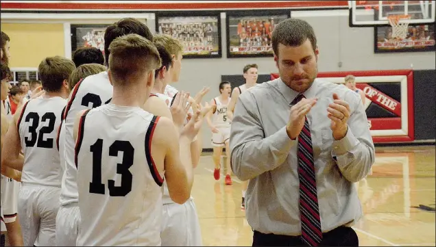  ?? GRAHAM THOMAS/MCDONALD COUNTY ?? McDonald County boys’ basketball coach Brandon Joines was named the All-Big 8 West Co-Coach of the Year for the 2021-22 season by the conference coaches. He shared the honor with East Newton’s Kyle Fields.