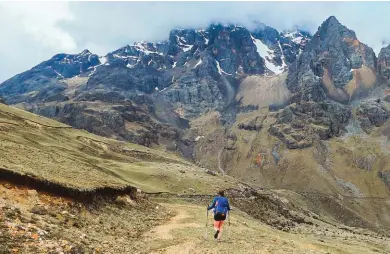  ??  ?? ABOVE Tough runnning in the Bolivian Andes