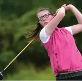  ??  ?? Ella Rose Feeney (Co Sligo) driving at the 1st tee.