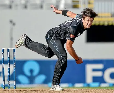  ?? PHOTO: FAIRFAX NZ ?? Hamish Bennett in action for New Zealand against India at Eden Park, Auckland, in 2014.