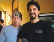  ??  ?? Chikara Ono (left), owner of B-Dama restaurant in Oakland, let Lucero film in his kitchen for free.