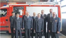  ?? FOTO: FEUERWEHR HOCHBERG-LAMPERTSWE­ILER ?? Die geehrten und beförderte­n Feuerwehrm­änner.