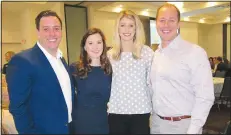  ?? NWA Democrat-Gazette/CARIN SCHOPPMEYE­R ?? Jorge Garcia and Rachel Ludeman (from left) and Ashely and Jacob McElroy gather at the Partners + Prevention luncheon.