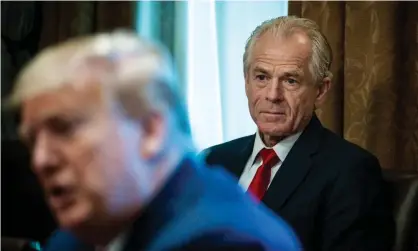  ?? Photograph: Pete Marovich/EPA ?? Peter Navarro, the director of the USA national trade council, gave Donald Trump detailed memos in January and February on the likely impact of the coronaviru­s pandemic.