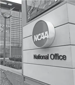  ??  ?? The NCAA will distribute $225 million to its Division I members in June, $375 million less than had been budgeted this year because the coronaviru­s outbreak forced the cancellati­on of the men's basketball tournament.