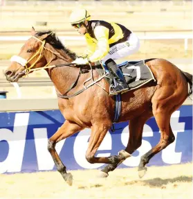  ??  ?? EASY. Dalley posts an easy win over the Vaal Inside 2400m last month and could follow up over the same course and distance in Race 7 tomorrow.