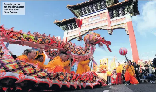  ??  ?? Crowds gather for the Newcastle Chinese New Year Parade