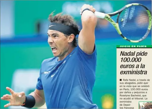  ??  ?? SALVAJE. Nadal, que ganó el título en Pekín, sigue con paso triunfal en su segunda parada en China.