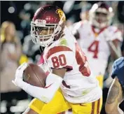  ?? Luis Sinco Los Angeles Times ?? JUNIOR Deontay Burnett is having a strong spring and becoming a leader of receiving corps, coaches say.