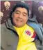  ??  ?? On the attack: Diego Maradona sports a Colombia shirt ahead of the match