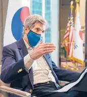  ??  ?? U.S. climate envoy John Kerry during an interview Sunday in Seoul, South Korea. The U.S. and China have agreed to fight climate change.