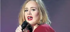  ?? JOEL RYAN/ASSOCIATED PRESS FILES ?? Adele onstage at the Brit Awards 2016 at the 02 Arena in London.