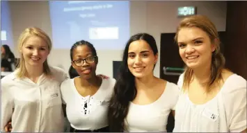  ??  ?? Savannah Smith, Ntsepeng Mphomane, Laura Pereira and Inge Dedekind participat­ed in the occupation­al therapy combined project presentati­on.