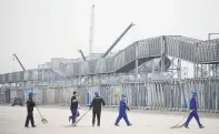  ??  ?? Relocation . . . The Hebei Zongheng Iron and Steel plant, under constructi­on at the Tangshan Fengnan Economic Developmen­t Zone.