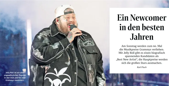  ?? ?? Jelly Roll ist ein eher ungewöhnli­cher Popstar in den USA und für zwei Grammys nominiert.