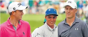  ??  ?? Golf’s Brat Pack – Justin Thomas, Rickie Fowler and Jordan Spieth.