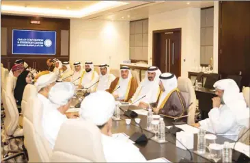  ??  ?? Qatar Chamber first vice chairman Mohamed bin Towar al-Kuwari representi­ng the Qatari side of the council during the meeting.