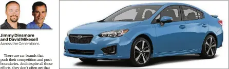 ?? METRO CREATIVE GRAPHICS PHOTO ?? Available in sedan and five-door models, the 2017 Subaru Impreza is equipped with new driver assist technology, multimedia features and standard all-wheel drive. The new Impreza is available in base, Premium, Sport and Limited trim lines.