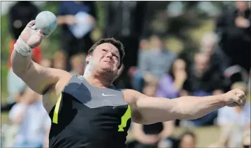  ?? Todd Korol, Reuters ?? Dylan Armstrong of Kamloops, B.C., won the shot put competitio­n at the Donovan Bailey Invitation­al on Saturday.