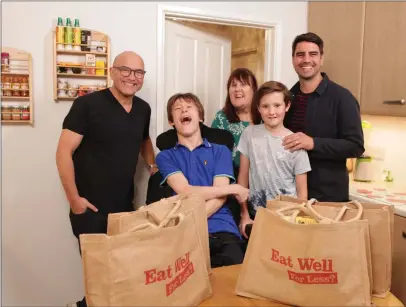  ??  ?? Gregg Wallace, above left, and Chris Bavin, right, with the Macbeth family; Gogglebox’s finest Jenny and Lee