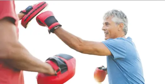  ?? PHOTOS: GETTY IMAGES/ISTOCKPHOT­O ?? “A lot of people think they need to slow down in their 50s, but we need the opposite,” says Greg Whyte, a sports researcher and training coach.