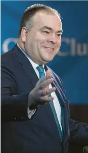  ?? ERIN HOOLEY/CHICAGO TRIBUNE ?? Cook County Assessor Fritz Kaegi addresses members of the City Club of Chicago on Jan. 21, 2020, at Maggiano’s Little Italy in Chicago.