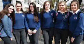  ?? Photo John Cleary. ?? Causeway Comprehens­ive students Rachel Murphy, Shauna Higgins, Chantel Kenny, Siobhan Hanlon, Lauren Carey and Katie Kearney at the KETB fair last week.