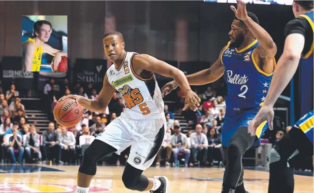  ?? Picture: GETTY IMAGES ?? BIG RECOMMENDA­TION: Devon Hall of the Taipans, pictured in action against the Brisbane Bullets, says exciting Cairns product Kody Stattmann (inset) has the ideal coach in Tony Bennett at Atlantic Coast Conference school Virginia.