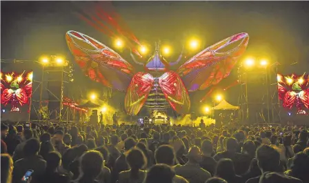  ?? ?? (from above) The Rhinoceros Beetle stage from Echoes of Earth Bengaluru in 2023; the VerTech stage at Lollapaloo­za India 2024; and CASA Bacardi container cocktail bar.