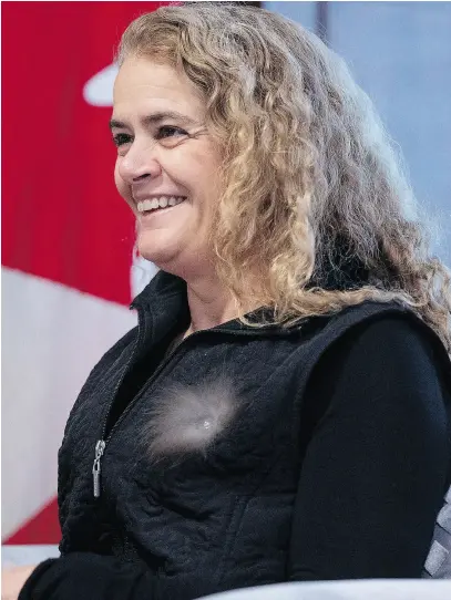  ?? JUSTIN TANG / THE CANADIAN PRESS FILES ?? Gov. Gen. Julie Payette has drawn some criticism in her first year for what has been viewed as a slow work pace but insists that is more of a communicat­ion problem than reality.