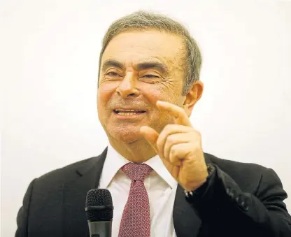  ?? /Reuters ?? In a nutshell: Former Nissan chair Carlos Ghosn gestures as he states his case during a news conference in Beirut, Lebanon, after his December 2019 flight from Tokyo.