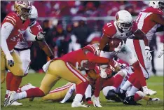  ?? THEARON W. HENDERSON — GETTY IMAGES ?? Arizona Cardinals running back Kenyan Drake (41) rushes against the San Francisco 49ers during the second half Nov.
17, 2019, at Levi’s Stadium in Santa Clara.