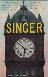  ?? ?? The Singer clock, Clydebank, a visual reminder of the region’s world-leading textile heritage