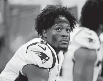  ?? DUANE BURLESON/AP PHOTO ?? New England Patriots wide receiver N’Keal Harry looks on during a preseason game against the Detroit Lions on Aug. 8 at Detroit.