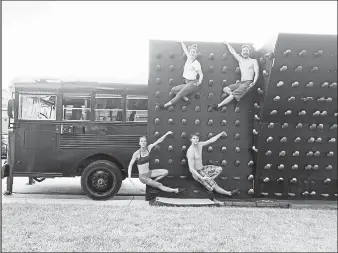  ?? Rachel Puttman / Courtesy photo ?? Members of Ascendance Project rehearse earlier this month. Ascendance will perform on its custom-built rock climbing wall attached to a bus at Boulder Arts Outdoors 2.0 this weekend.