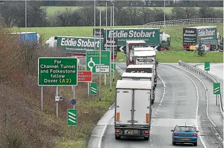  ?? GETTY ?? The UK last month tested a plan to park waiting trucks on the M20 in the event of a ‘‘no deal’’ Brexit.