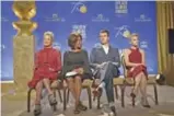  ??  ?? (From left) Sharon Stone, Alfre Woodard, Garrett Hedlund and Kristen Bell speak during the 75th Annual Golden Globe Nomination­s Announceme­nt on December 11, 2017 in Los Angeles, California. — AFP