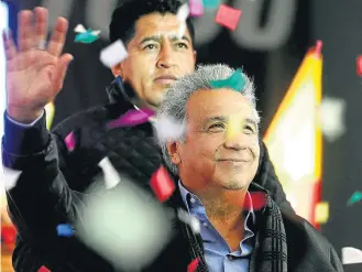  ?? DOLORES OCHOA/AP ?? Mudança. Presidente Lenín Moreno durante encerramen­to da campanha em Quito