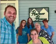  ?? Contribute­d ?? Harbor House Executive Director R. Allen Babcock with Alex Quarles Boyd, Gina Montgomery, Karen Tovey, Sarah Metroka Wilson and Barrie Turney at Harbor House on Wear Blue Day.