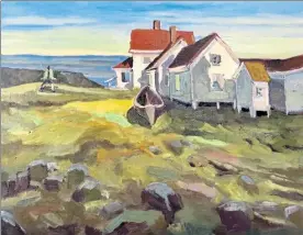  ?? COURTESY NEW HAMPSHIRE ART ASSOCIATIO­N ?? ‘Monhegan Light House’ by Lennie Mullaney on view in Portsmouth, N.H.