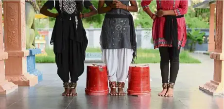  ?? — Handout ?? When Bells Meet Buckets is a community-based dance theatre show combining bharatanat­yam and bucket drums.