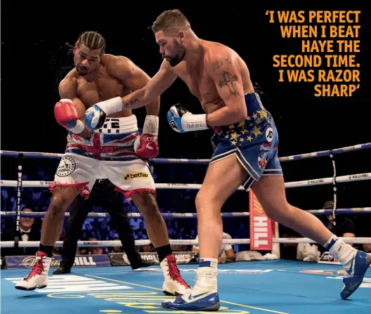  ??  ?? THE LAST VICTORY: Bellew cracks Haye with his right hand