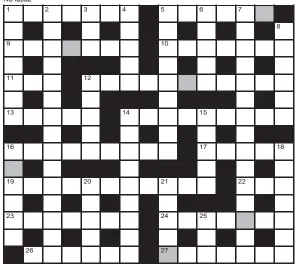  ??  ?? FOR your chance to win, solve the crossword to reveal the word reading down the shaded boxes. HOW TO ENTER: Call 0901 293 6233 and leave today’s answer and your details, or TEXT 65700 with the word CRYPTIC, your answer and your name. Texts and calls cost £1 plus standard network charges. Or enter by post by sending completed crossword to Daily Mail Prize Crossword 16152, PO Box 28, Colchester, Essex CO2 8GF. Please include your name and address. One weekly winner chosen from all correct daily entries received between 00.01 Monday and 23.59 Friday. Postal entries must be datestampe­d no later than the following day to qualify. Calls/texts must be received by 23.59; answers change at 00.01. UK residents aged 18+, exc NI. Terms apply, see Page 76.