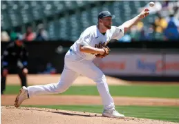  ?? Tribune News Service/bay Area News Group ?? Oakland Athletics starting pitcher Jared Koenig (46) throws against the Kansas City Royals in the first inning at the Coliseum in Oakland on June 19.