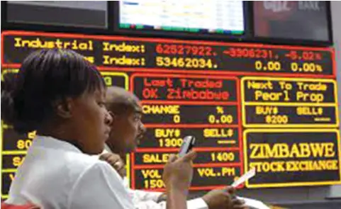  ?? ?? The Zimbabwe Stock Exchange is being used by individual­s and institutio­ns as a safe haven against local currency depreciati­on and rampant inflation