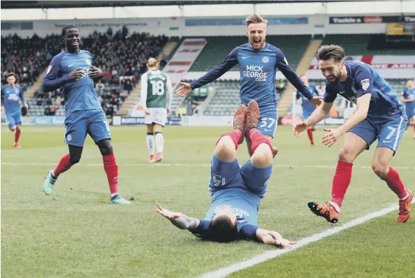  ?? PICTURES: JOE DENT/THEPOSH.COM ?? Jack Marriott celebrates his goal at Plymouth.