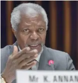  ?? AP ?? El exsecretar­io general de la ONU Kofi Annan murió el pasado sábado.