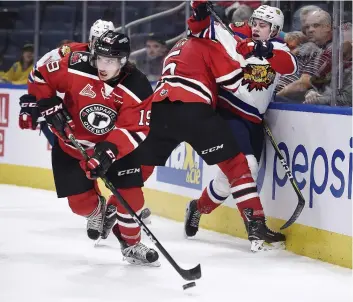  ?? PHOTO JEAN-FRANÇOIS DESGAGNÉS ?? L’attaquant de 17 ans des Remparts a marqué son troisième filet de la saison face aux Wildcats de Moncton, vendredi.